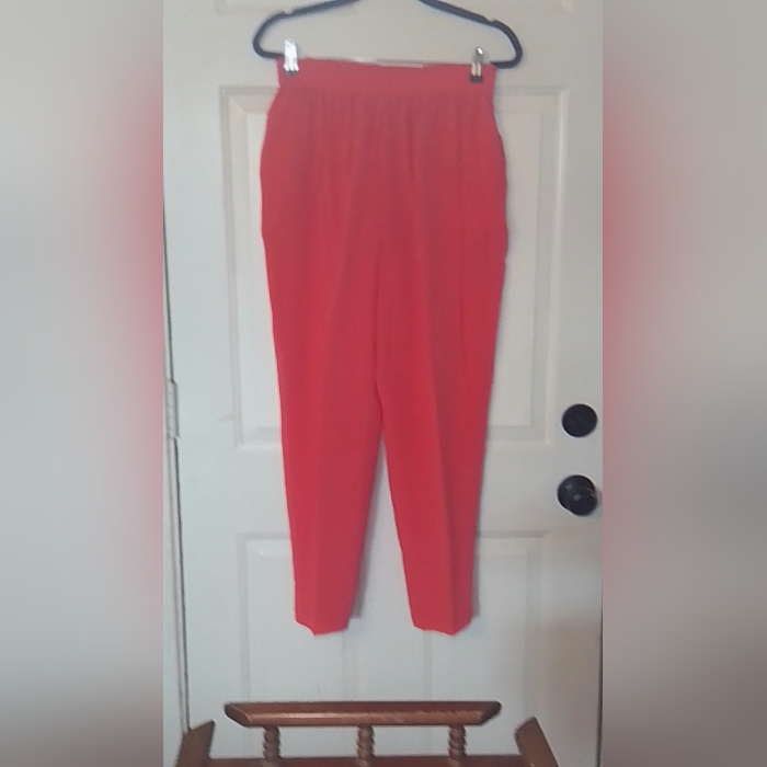 Dg2 By Diane Gilman Vibrant Red Trousers